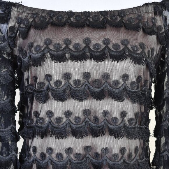 Trina Turk Women's Rosaura Copacabana Fringe Lace Dress - Picture 2 of 11